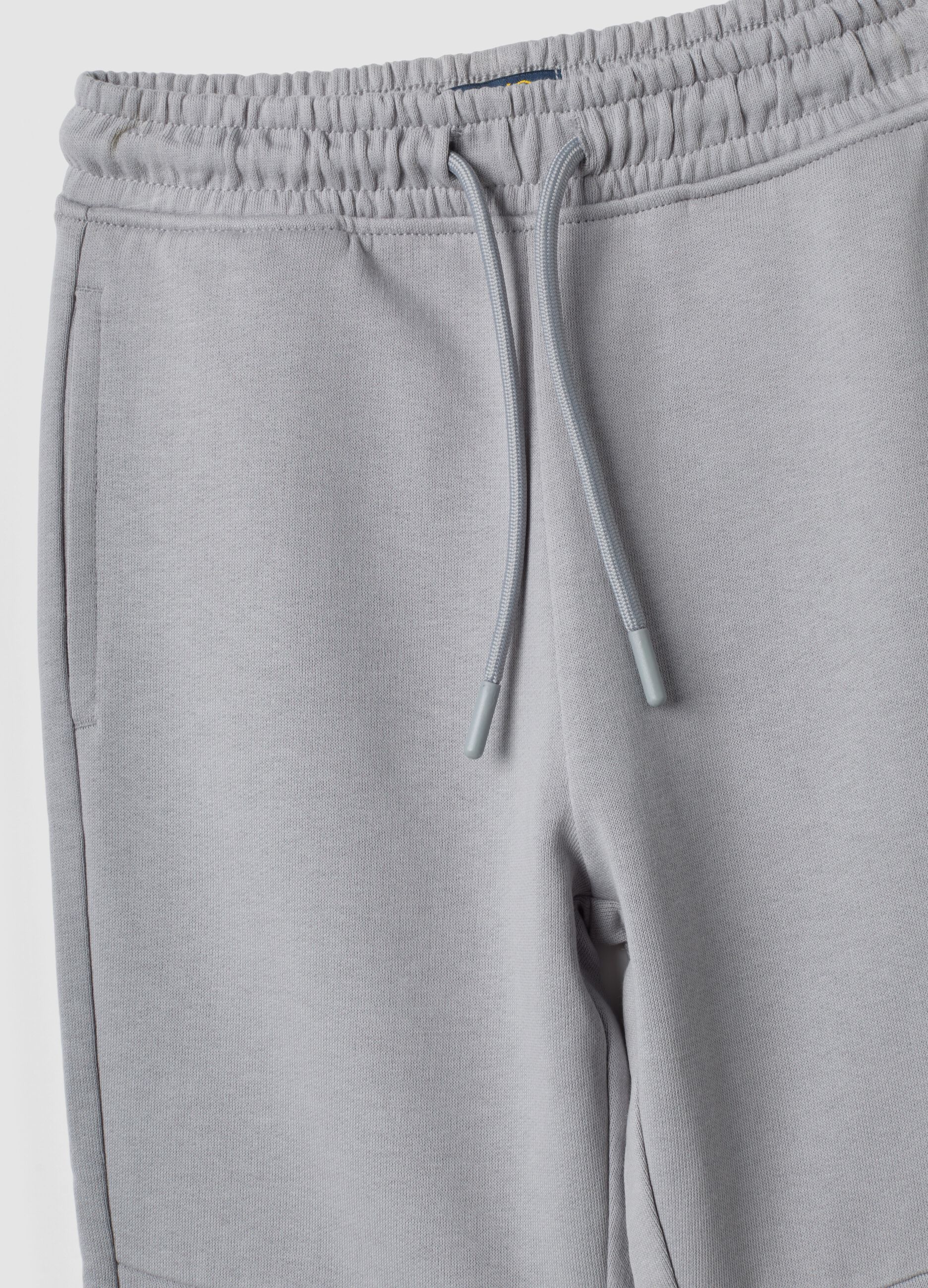Pantaloni jogger grigi in puro cotone regular fit