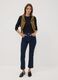 Blue denim cropped slim-fit jeans in stretch cotton and viscose_0