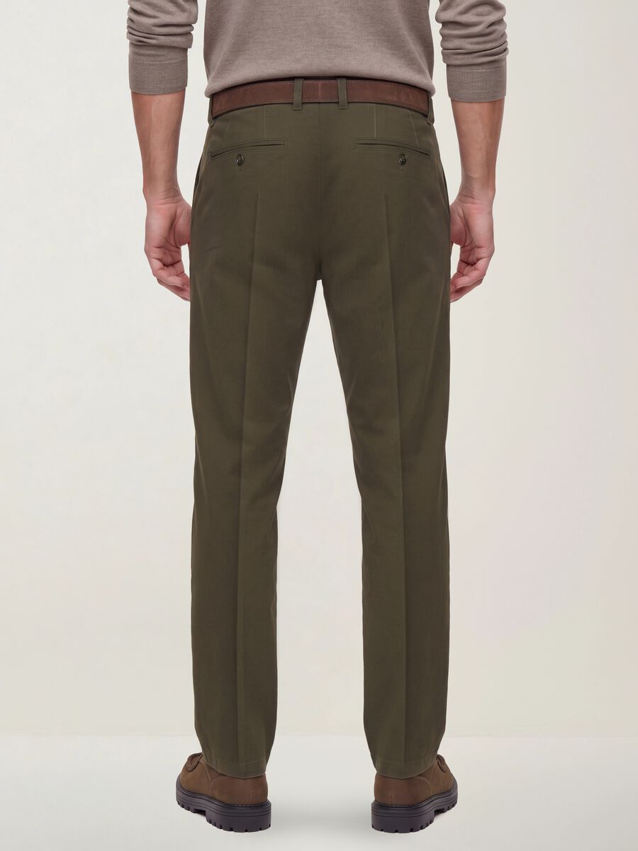 Green slim-fit stretch cotton twill chino trousers_4
