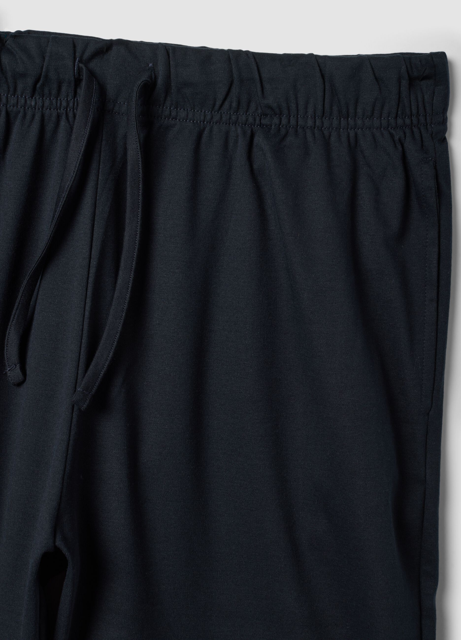 Blue pure organic cotton pyjamas with Henley collar