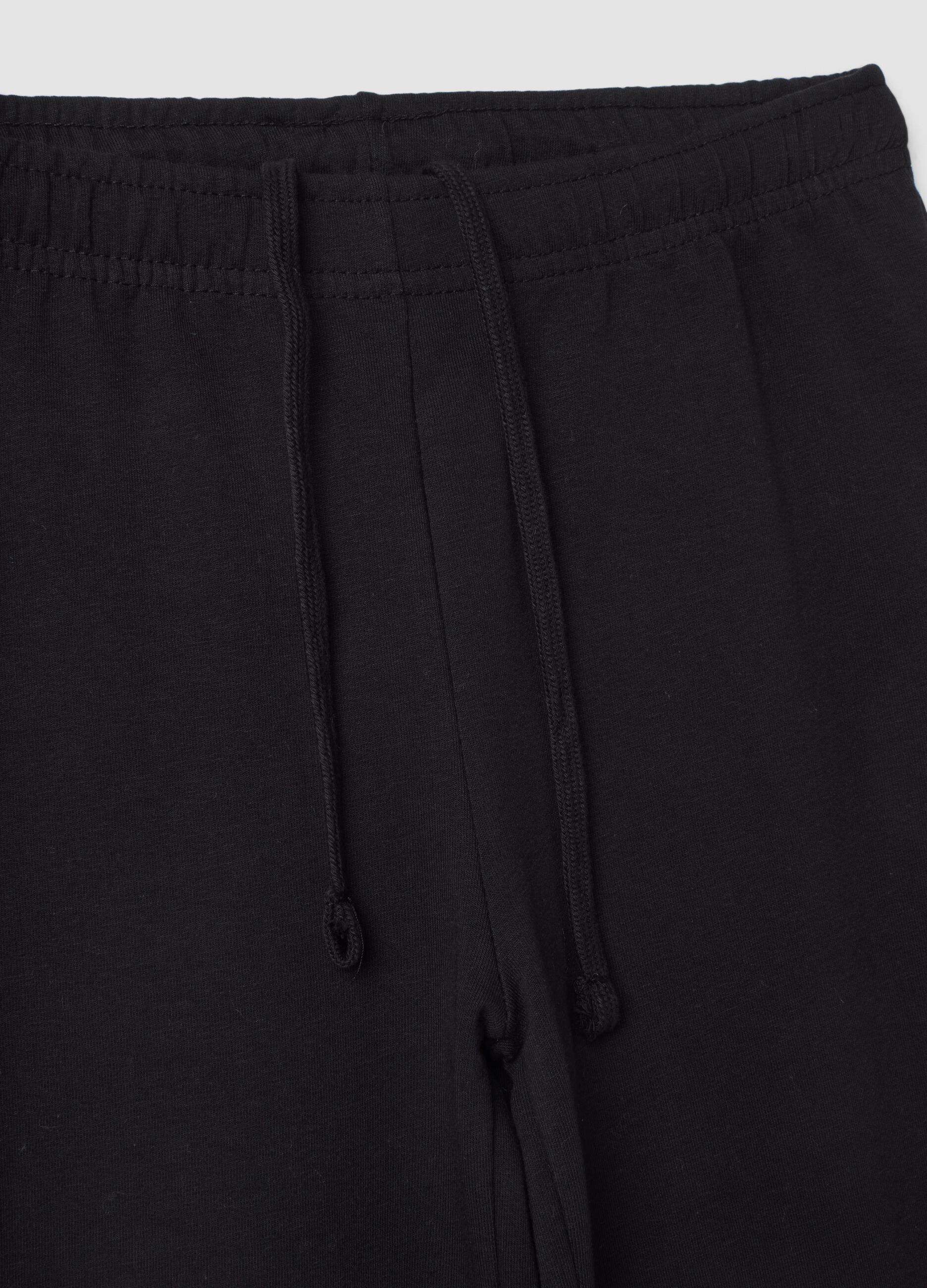 Black flared joggers in pure cotton