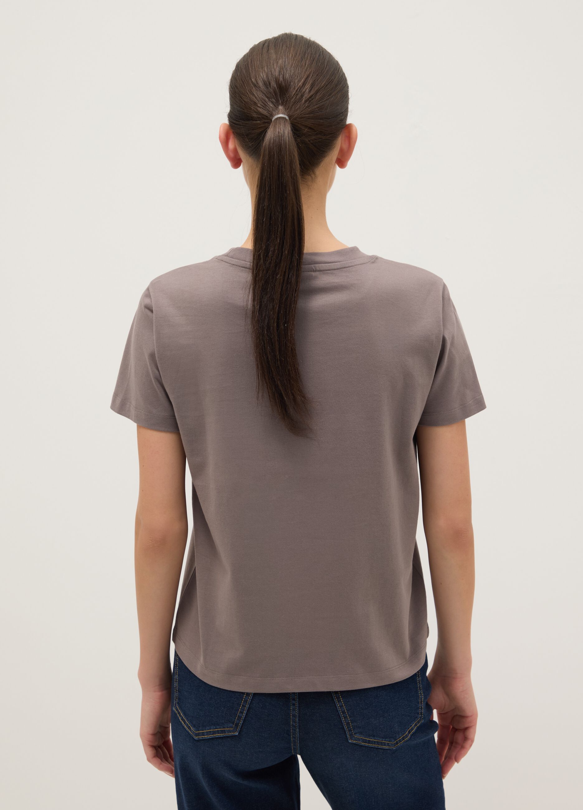 Grey pure cotton regular fit T-shirt with Hard Rock Cafe logo