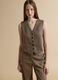 Brown stretch viscose regular-fit waistcoat_0
