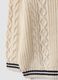 White pure cotton cable-knit V-neck jumper for boys_3