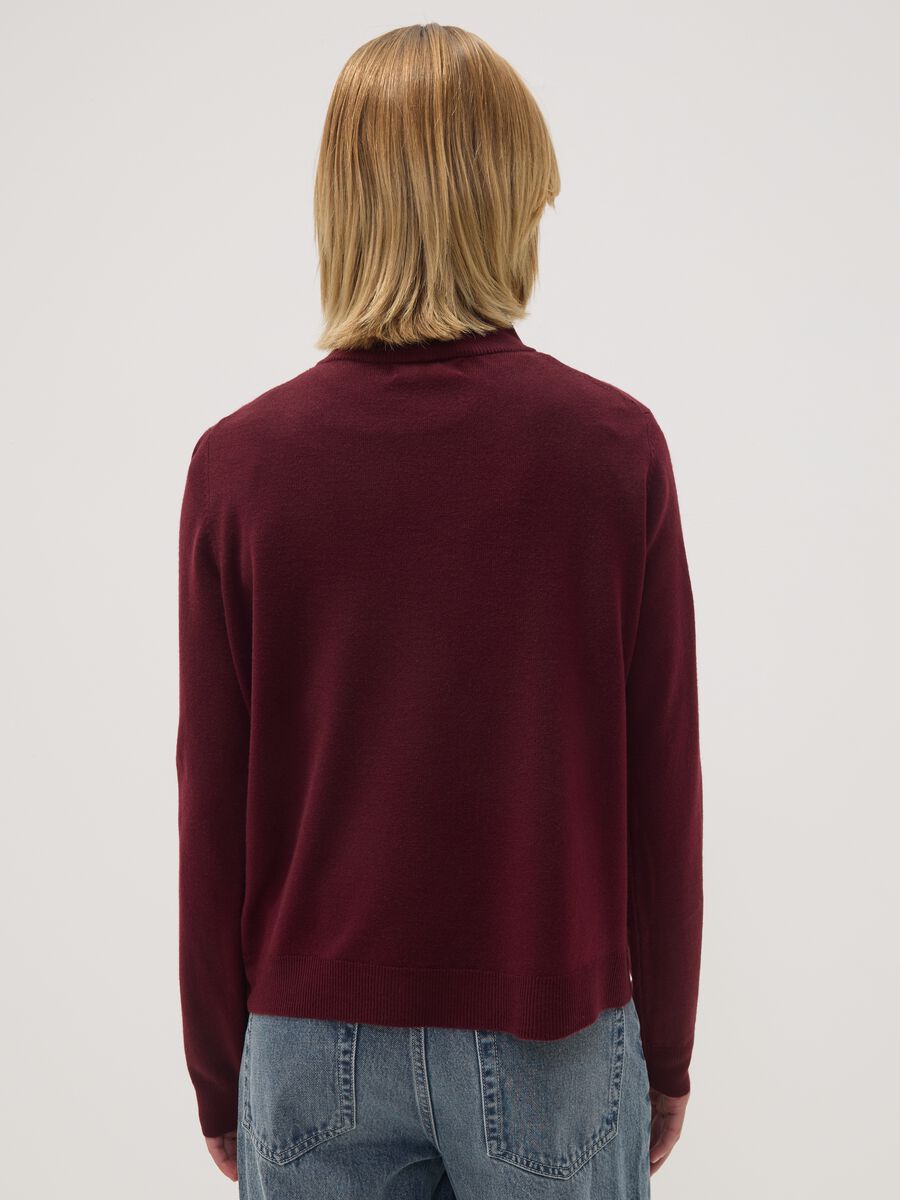 Purple long-sleeved top with high neck, regular fit_3