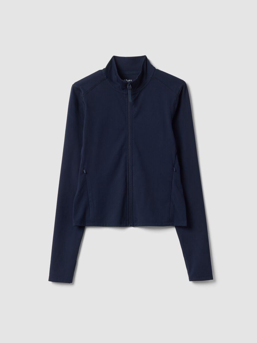 Blue fitted full-zip in stretch fabric ALTAVIA STUDIO_6