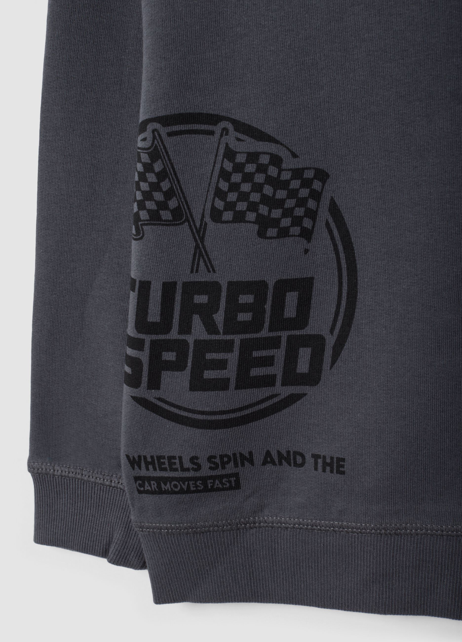 Grey crew-neck sweatshirt in pure organic cotton