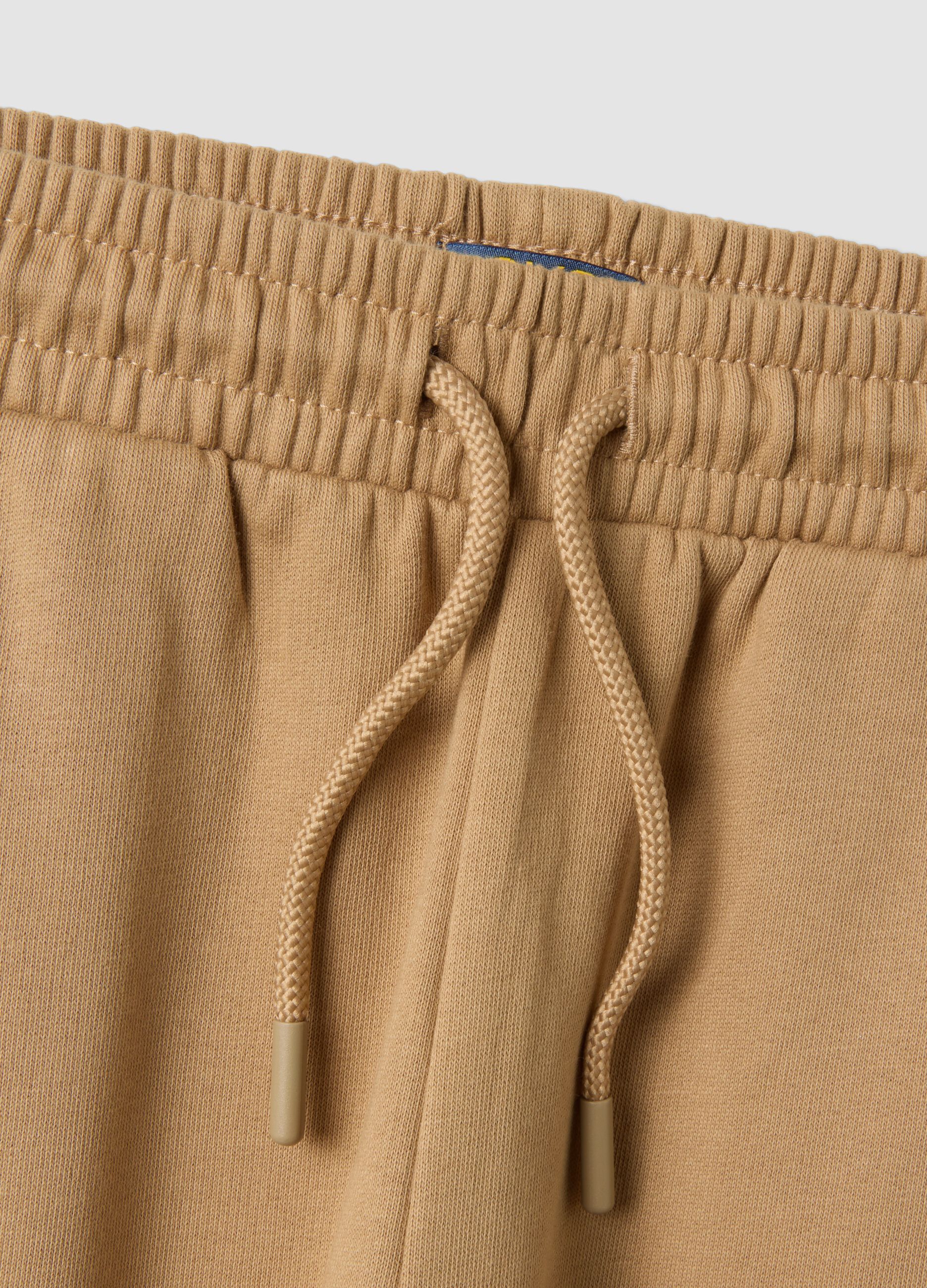 Pantaloni jogger marroni in puro cotone regular fit