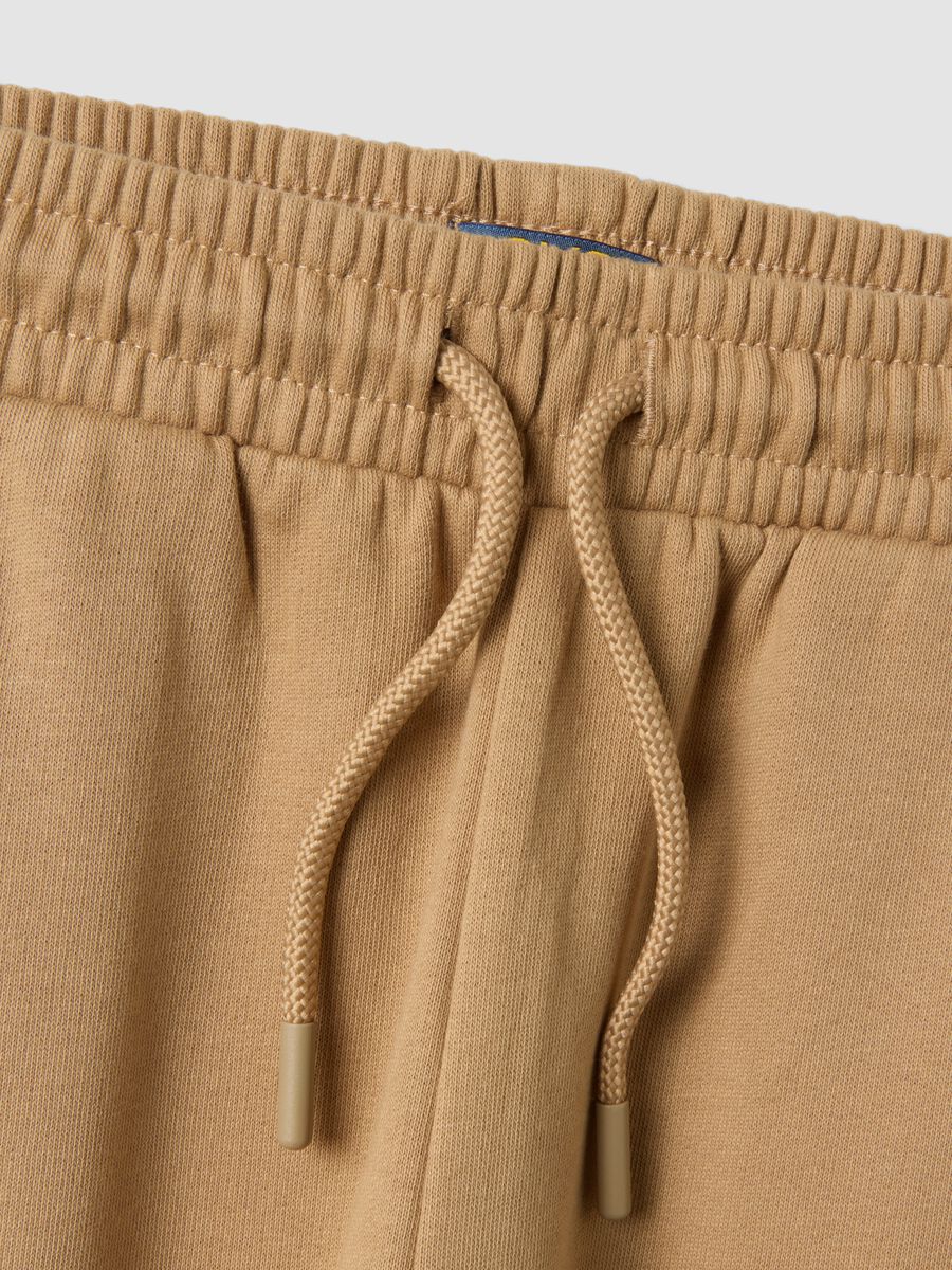 Brown pure cotton regular-fit joggers_3