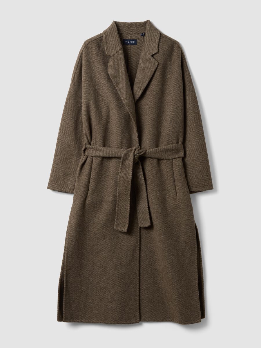Multicolour wool and lyocell blend coat_0