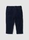 Pantaloni blu in puro cotone a coste_0