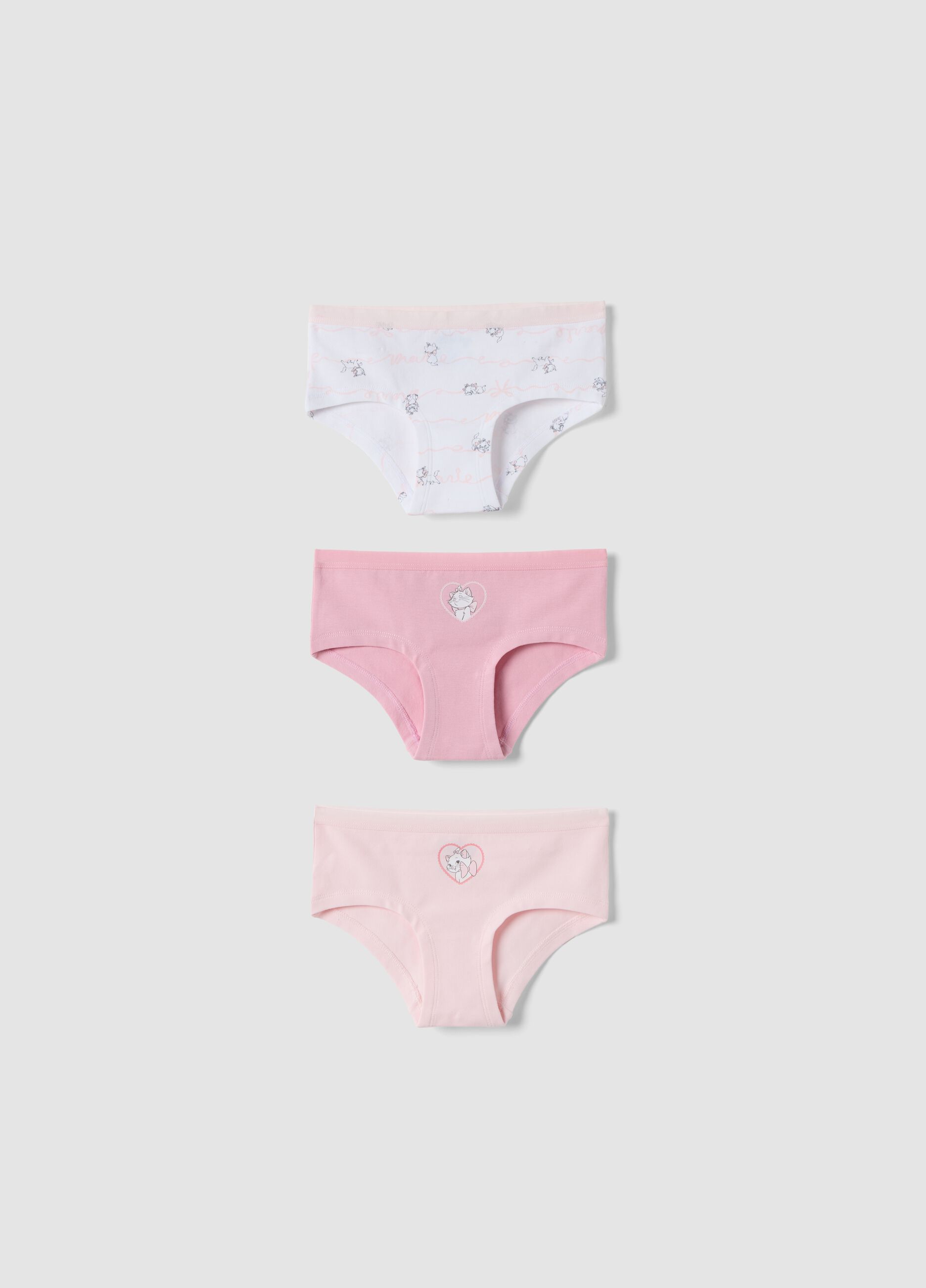 3-pack of pink briefs in stretch organic cotton