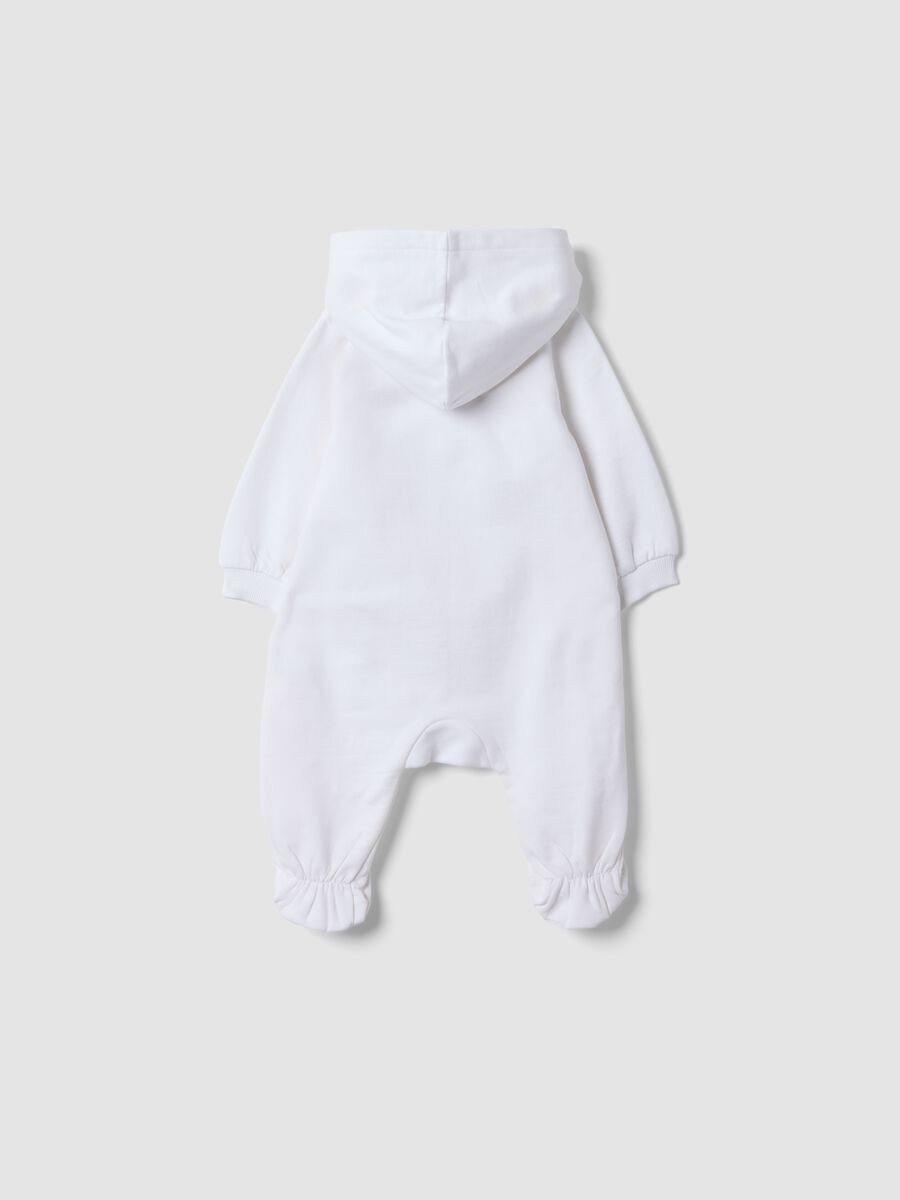 White hooded sleepsuit in pure organic cotton_1