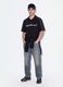 Black pure cotton oversized short-sleeve polo_1