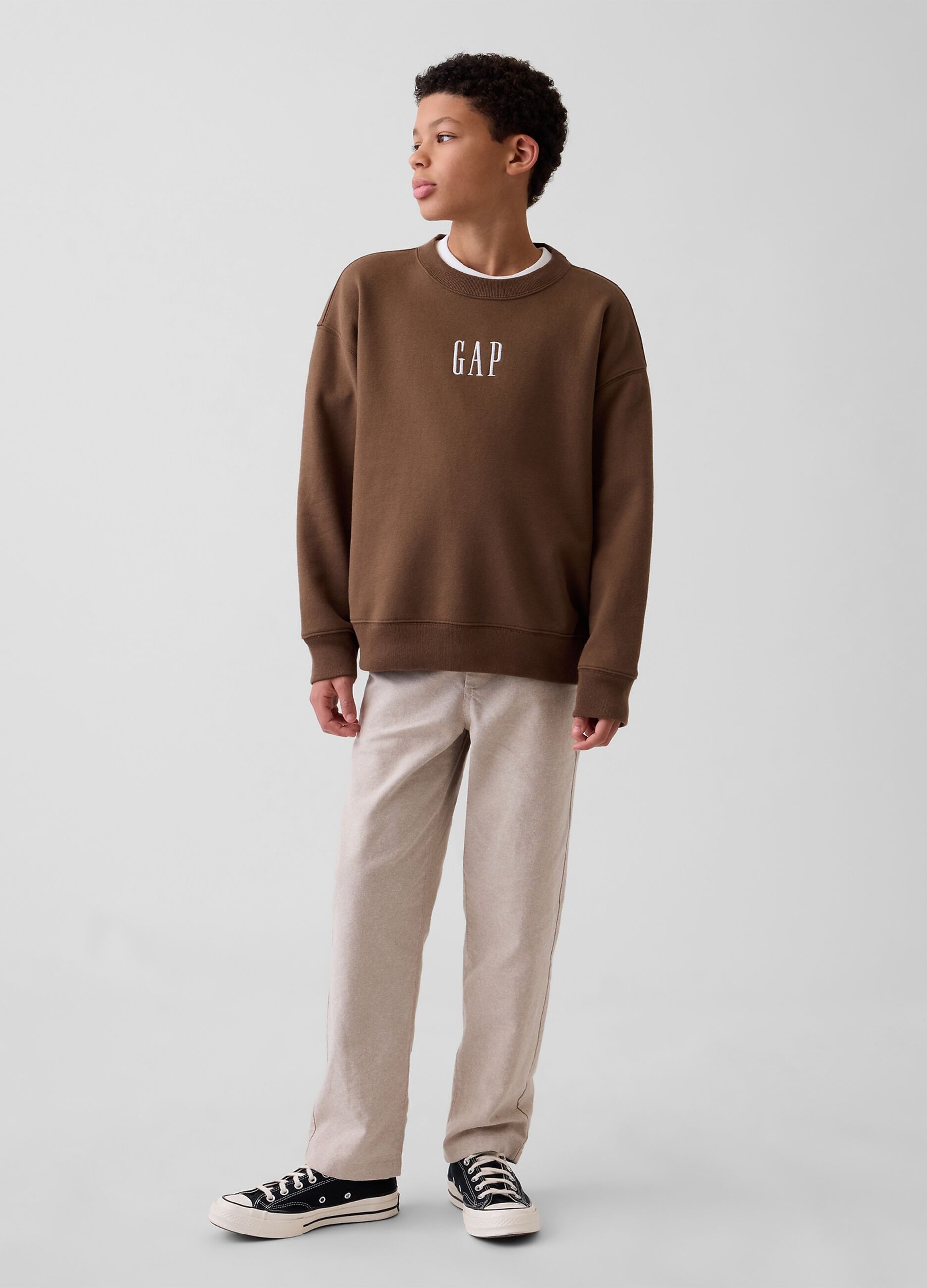Linen and cotton blend trousers