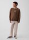Linen and cotton blend trousers_0