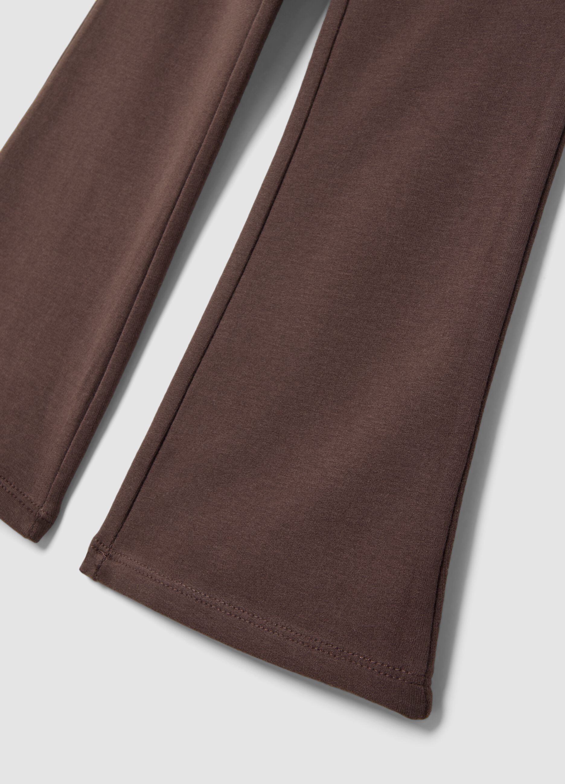 Brown flared stretch-cotton treggings
