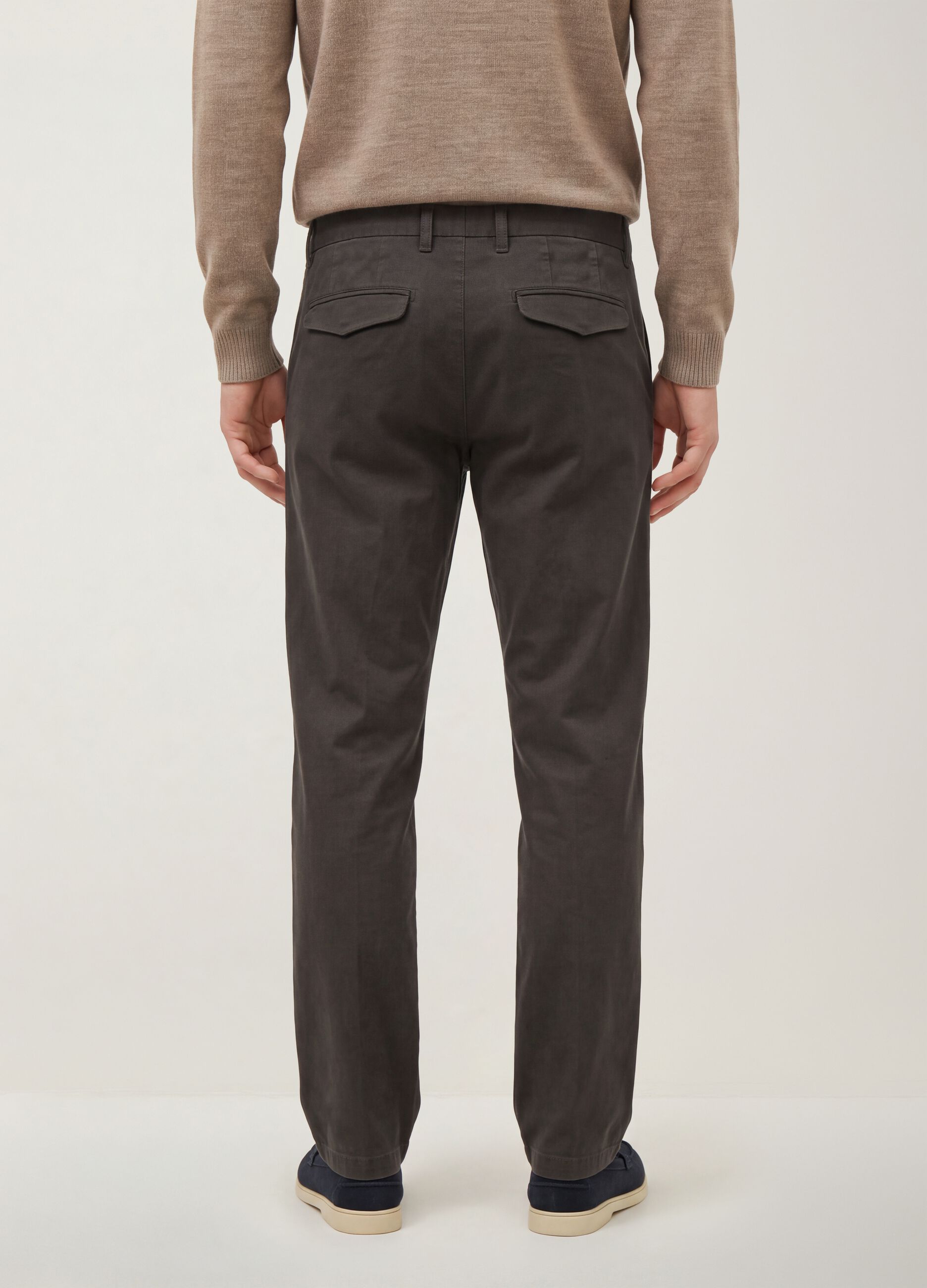 Pantaloni chino verdi in puro cotone regular fit