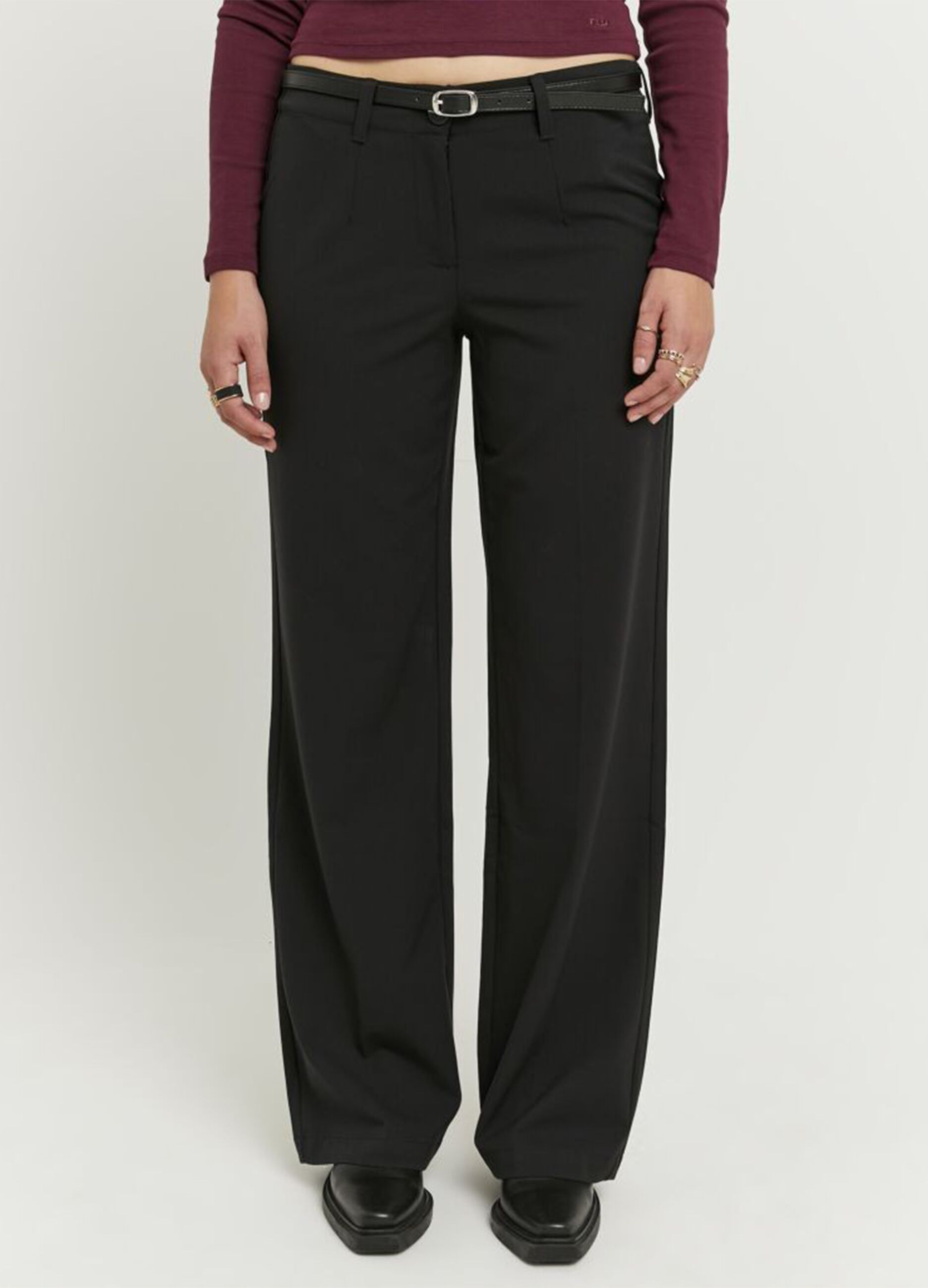 Regular Fit Black Trousers
