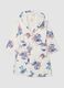 White 100% cotton girls&rsquo; bathrobe with Lilo & Stitch pattern_0
