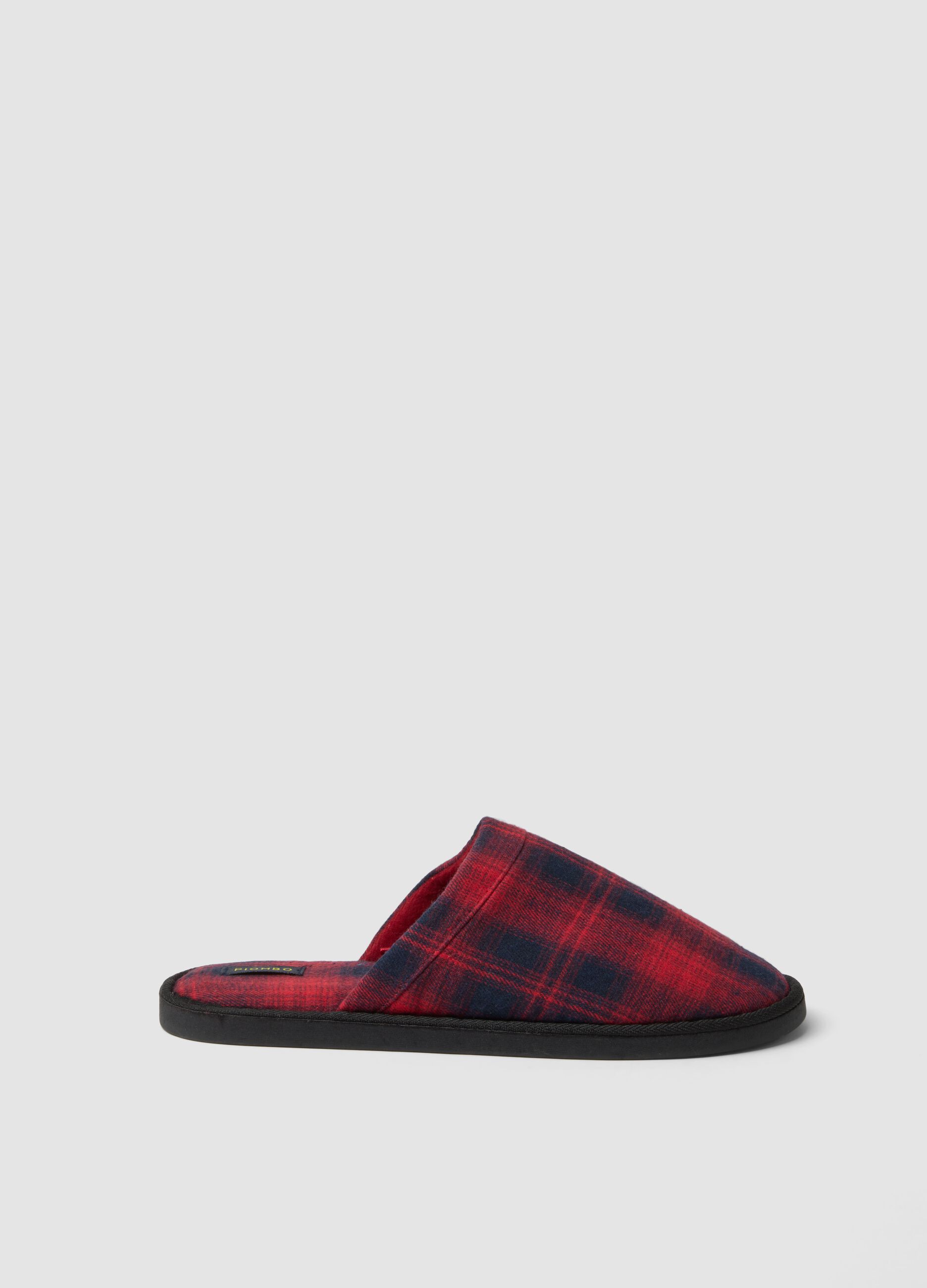 Red and Black Checked Slippers