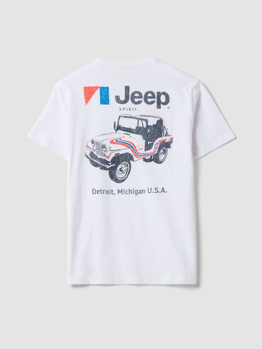 تيشيرت أبيض من قطن خالص بياقة دائرية مع طبعة Jeep_6