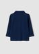 Polo blu in puro cotone organico a maniche lunghe per bimbo_1