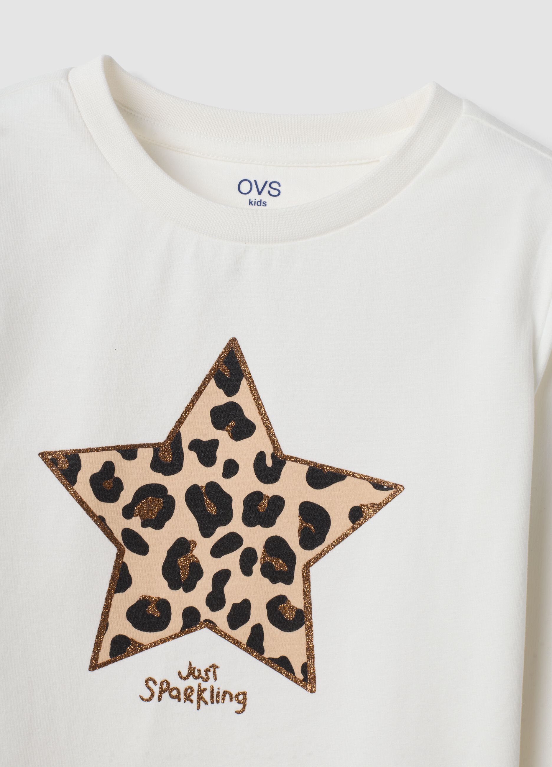 T-shirt bianca in cotone organico elasticizzato girocollo