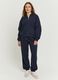 Blue cotton blend jogger trousers with regular fit_0