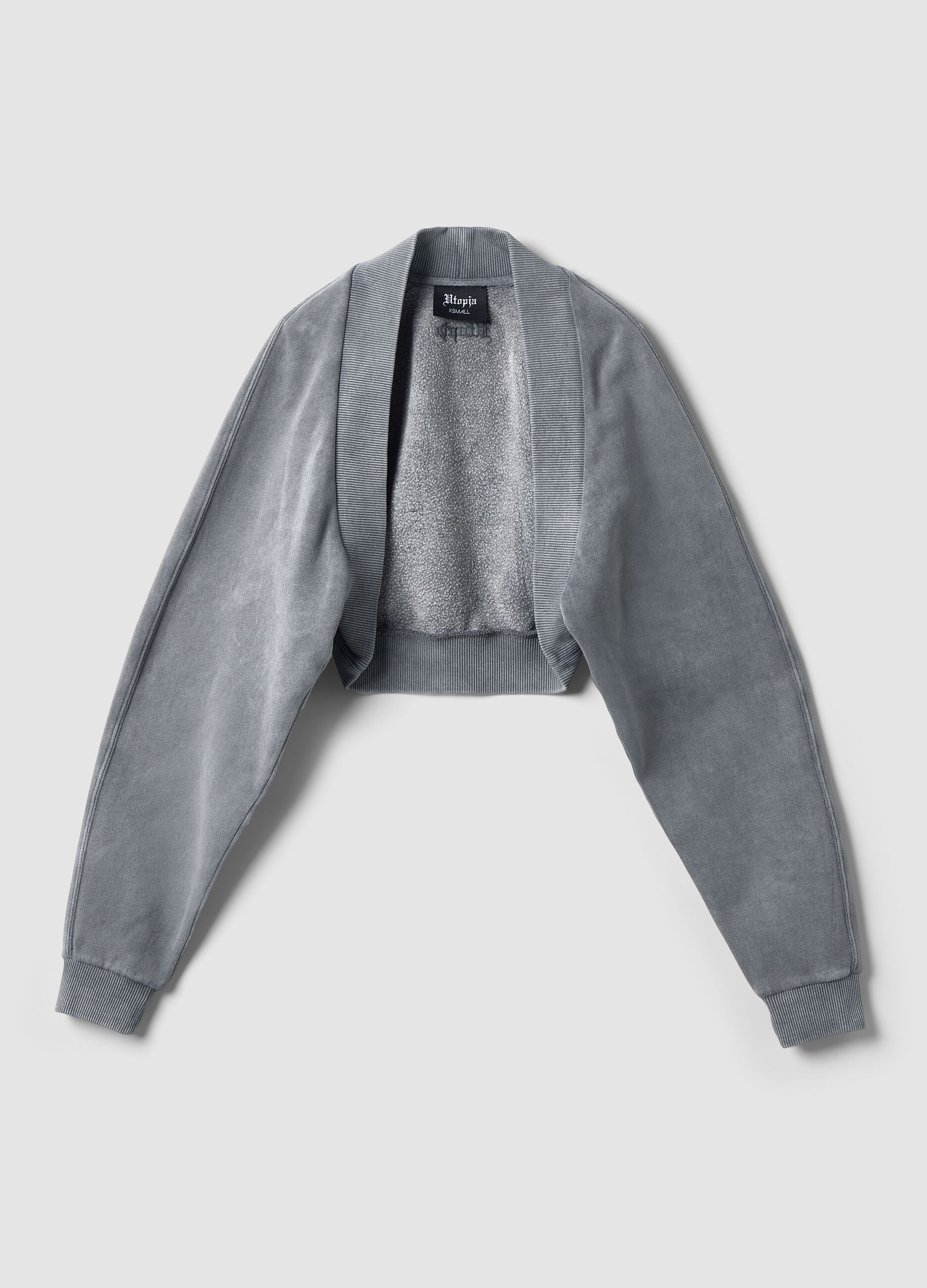 Grey Cropped Shrug Sweatshirt