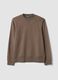 Grey crew neck sweatshirt in cotton blend, regular fit_4
