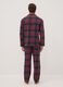 Pigiama rosso con colletto in flanella di puro cotone organico regular fit_2