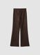 Pantaloni marroni flare in tessuto elasticizzato_6