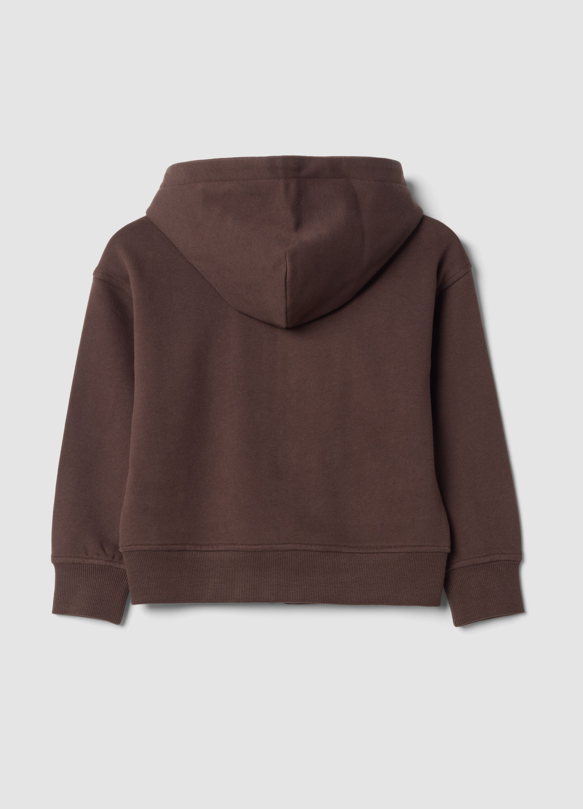 Felpa marrone in puro cotone organico con girocollo