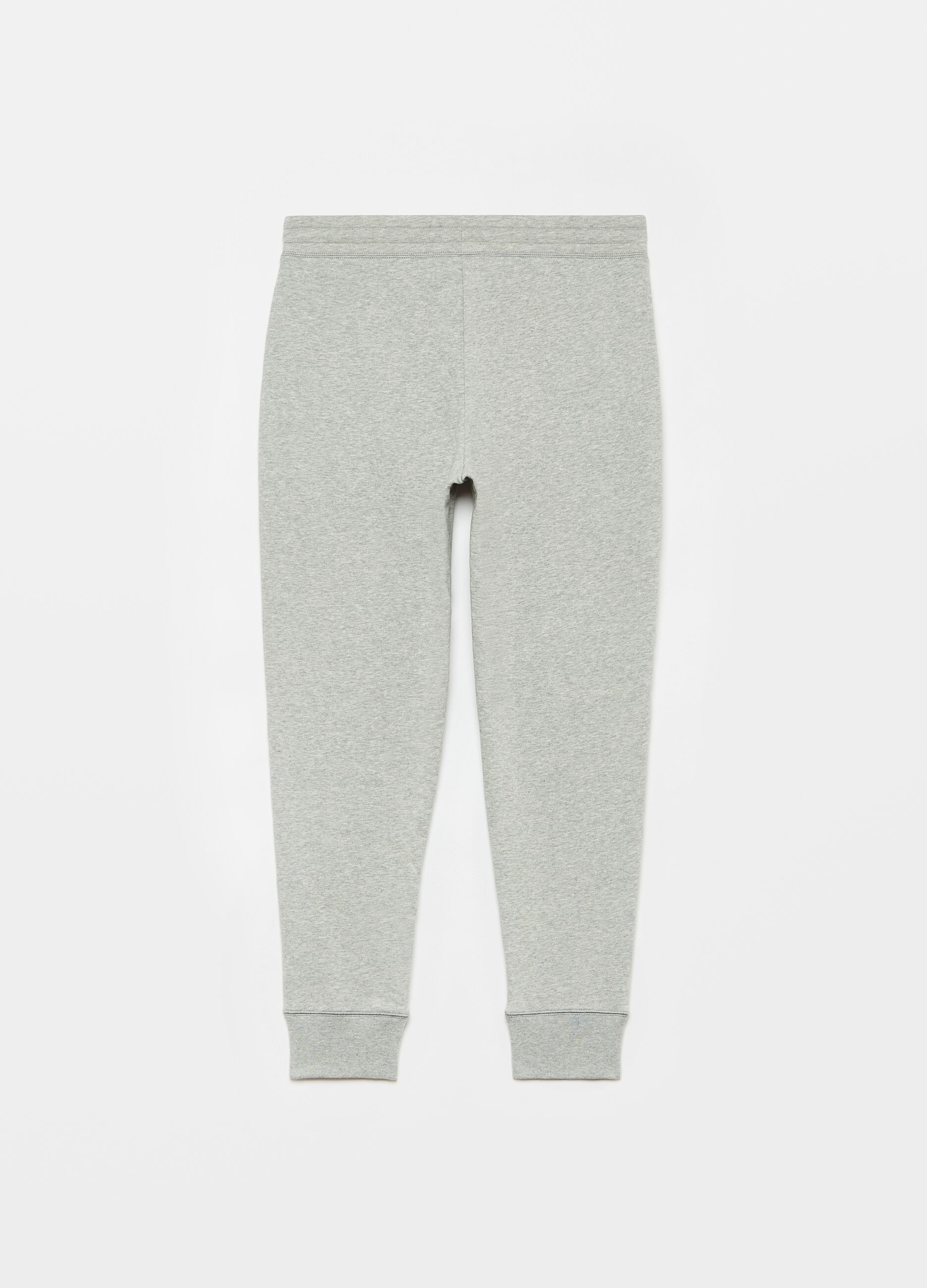 M&eacute;lange fleece joggers with logo embroidery