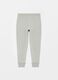 M&eacute;lange fleece joggers with logo embroidery_3