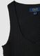 Black stretch tank top with crinkled texture_5