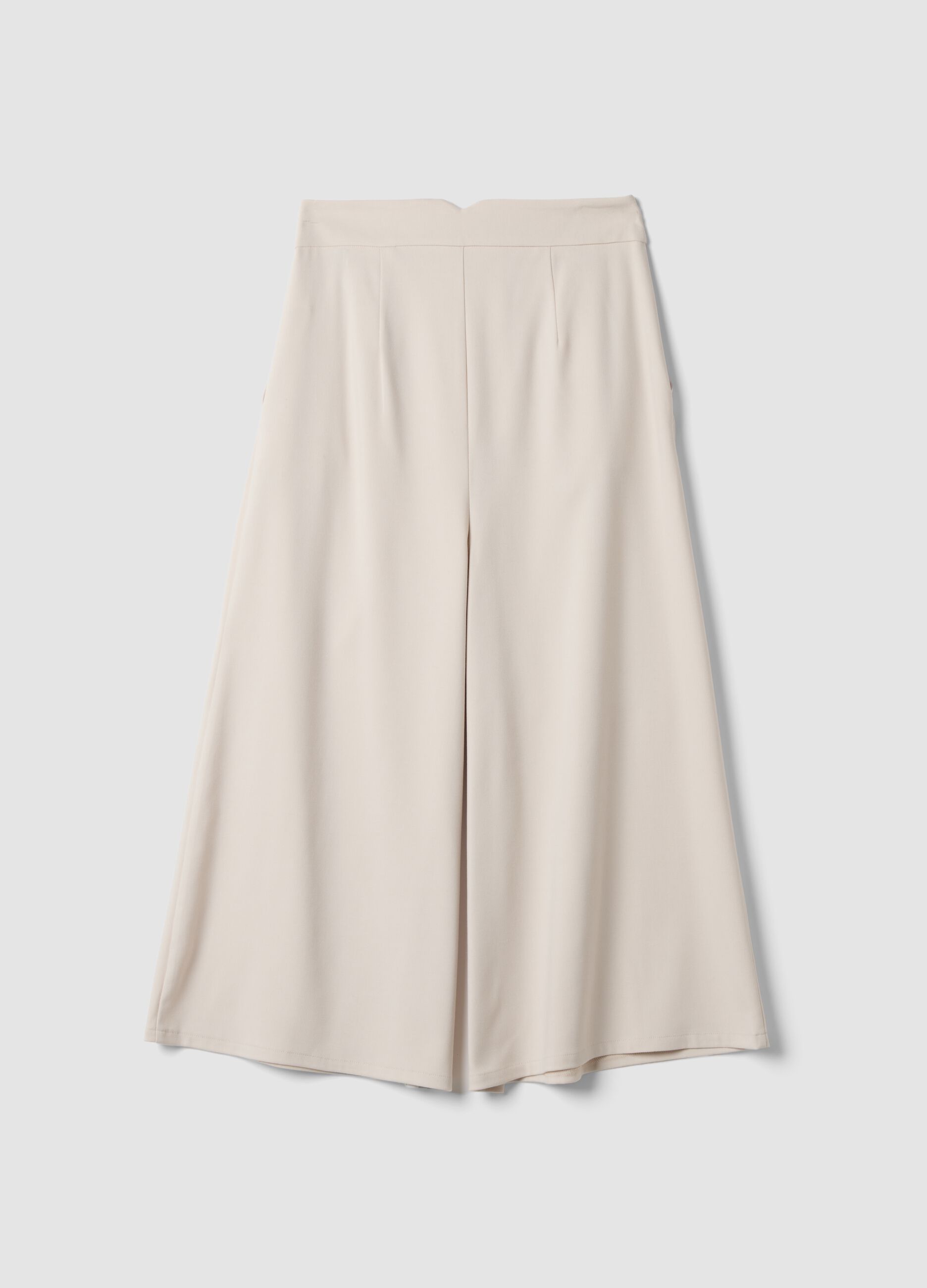 Gonna pantalone marrone in viscosa elasticizzata