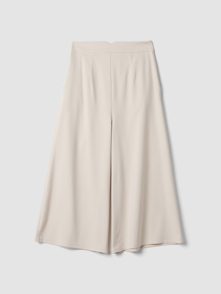 Gonna pantalone marrone in viscosa elasticizzata_2