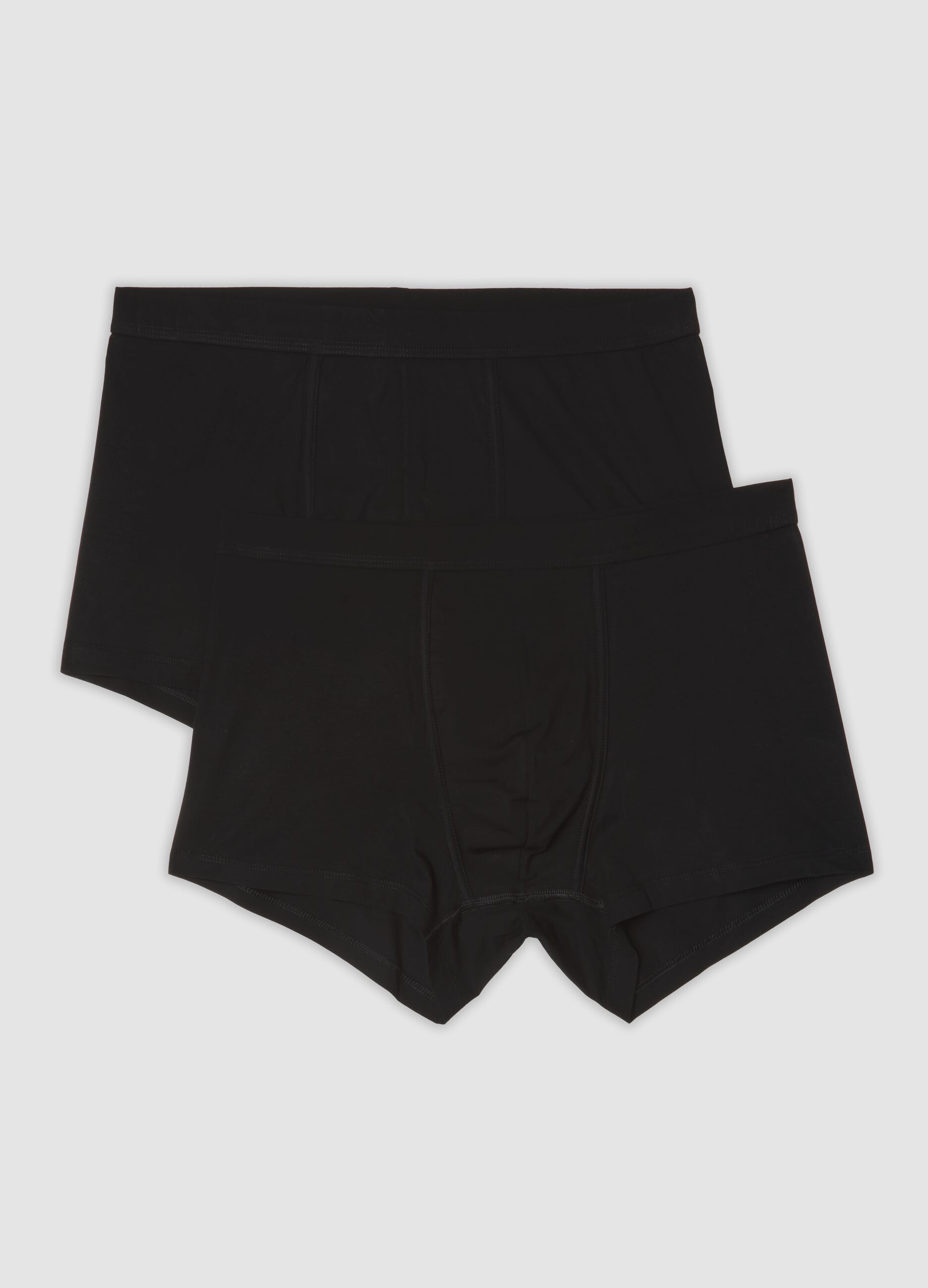 2-pack of black stretch mercerised cotton boxers