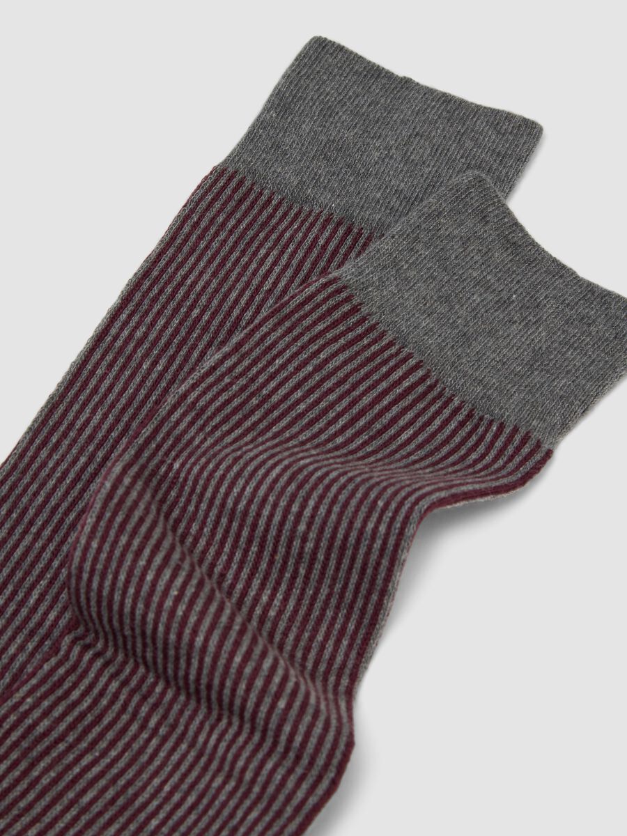 Men&rsquo;s grey marl long socks in stretch cotton_2