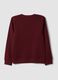 Red pure cotton sweatshirt with crew neck and print_2
