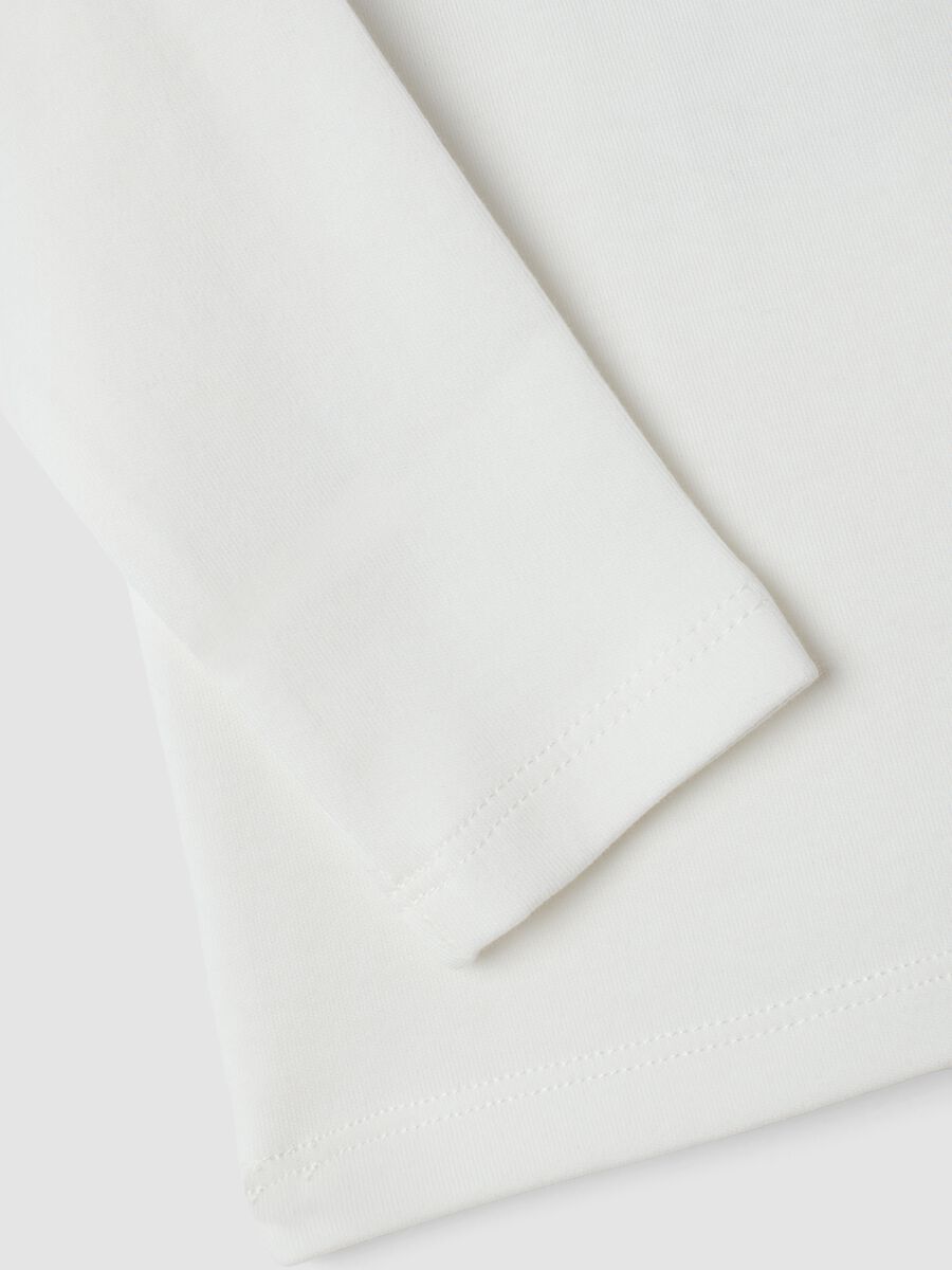White pure organic cotton T-shirt with high neck_3