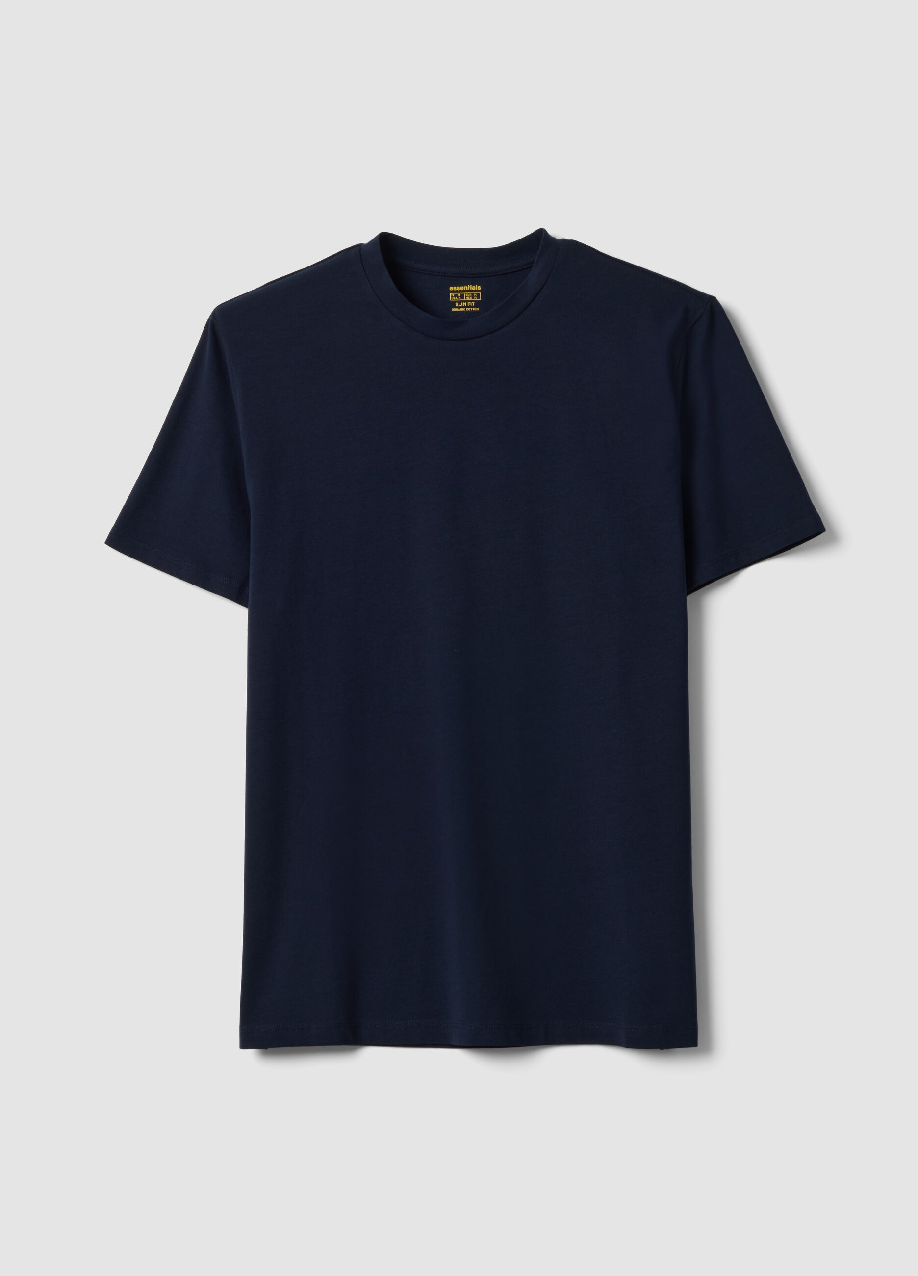 Men&rsquo;s blue organic cotton slim-fit short-sleeve T-shirt