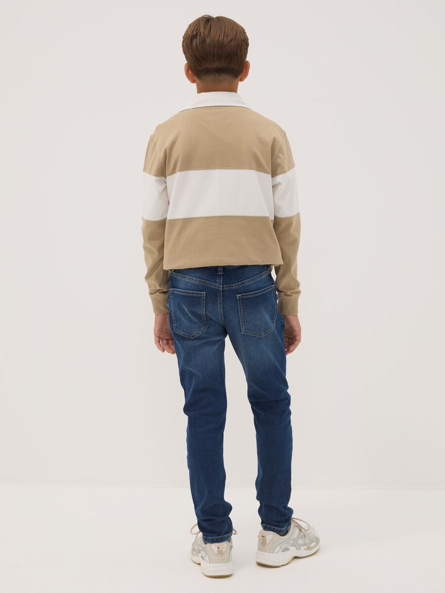 Boys' blue slim-fit stretch cotton jeans_1