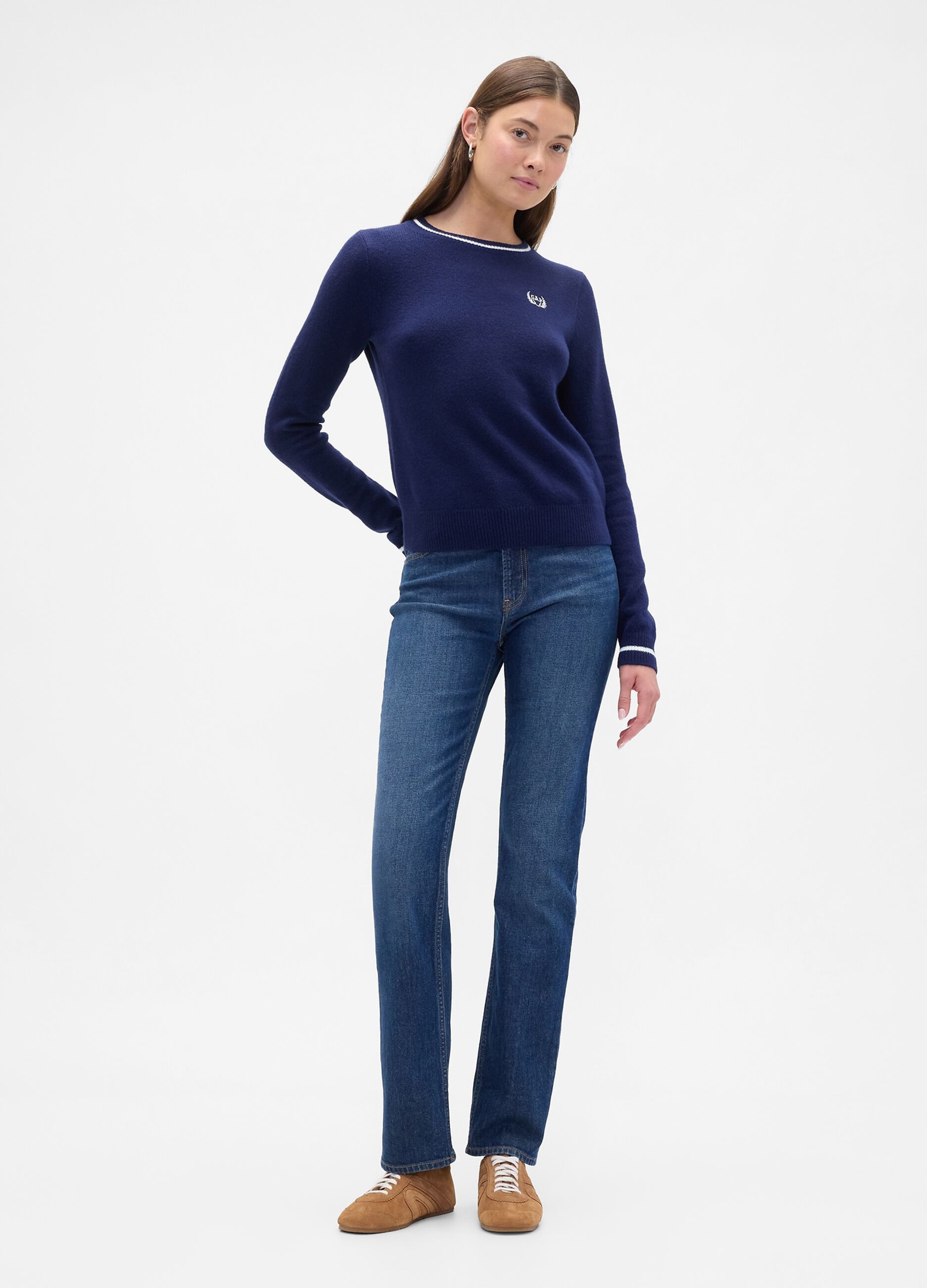 Blue Cotton Blend Jumper