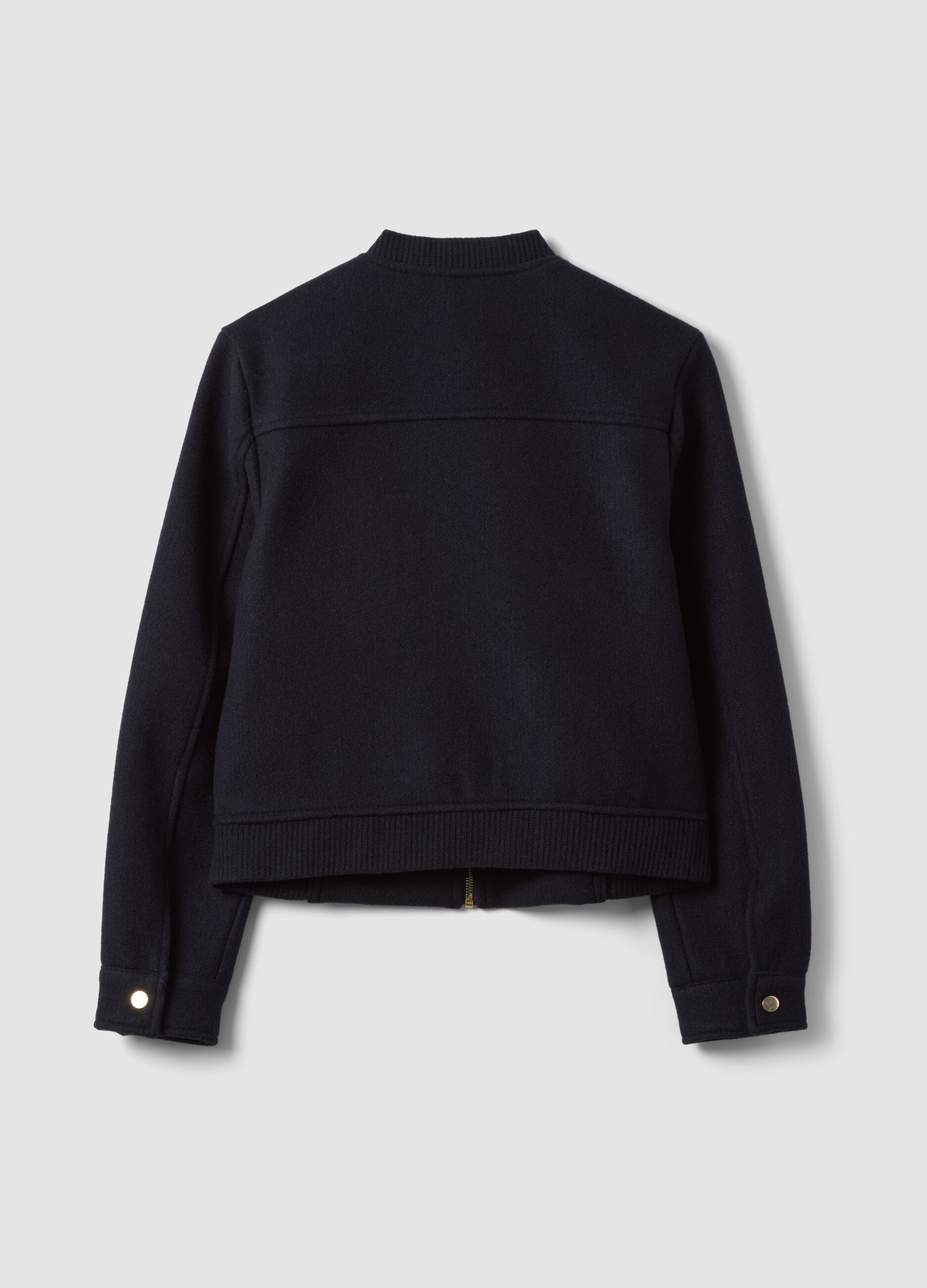 Navy blue regular-fit jacket with zip