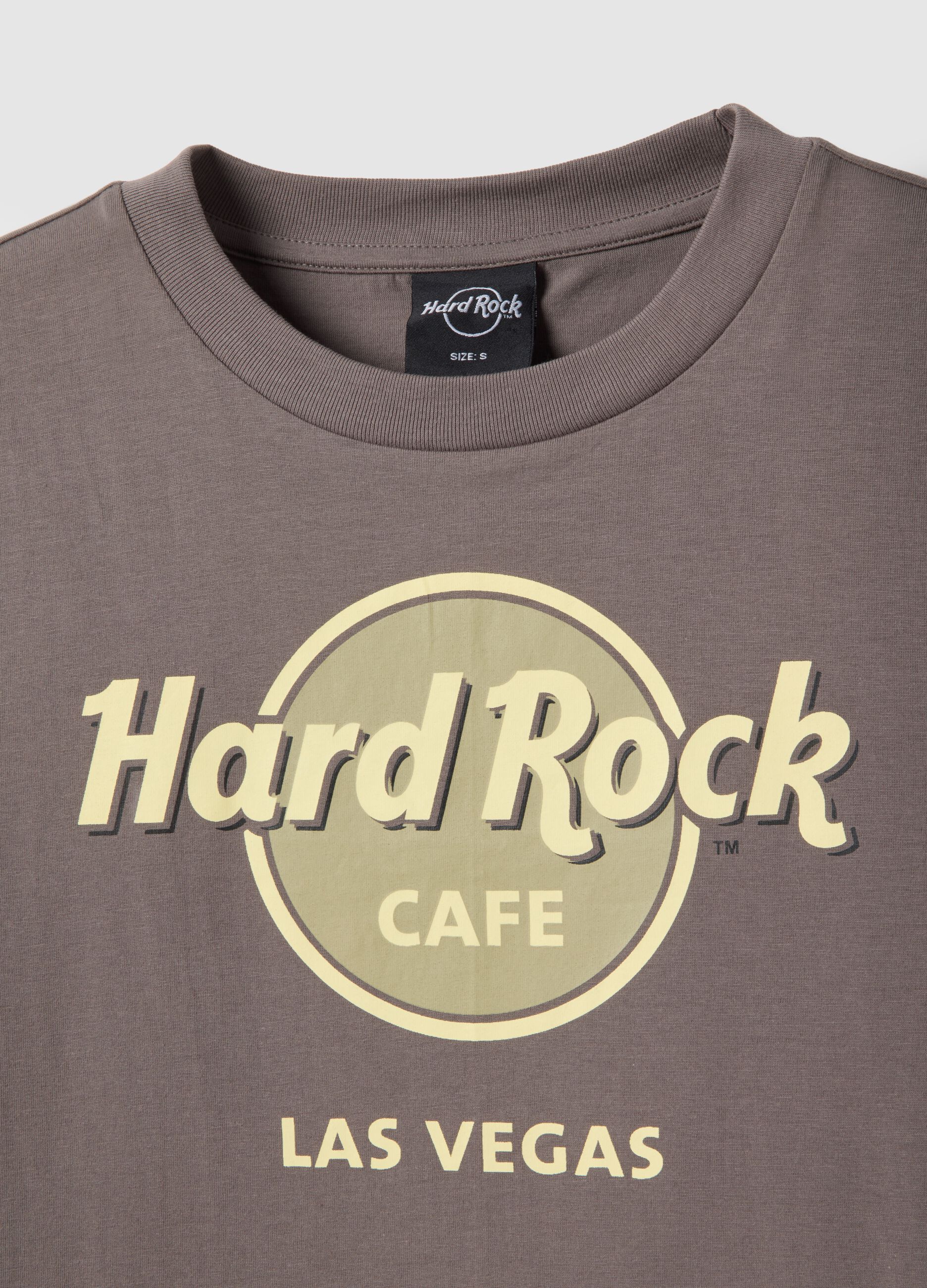 Grey pure cotton regular fit T-shirt with Hard Rock Cafe logo