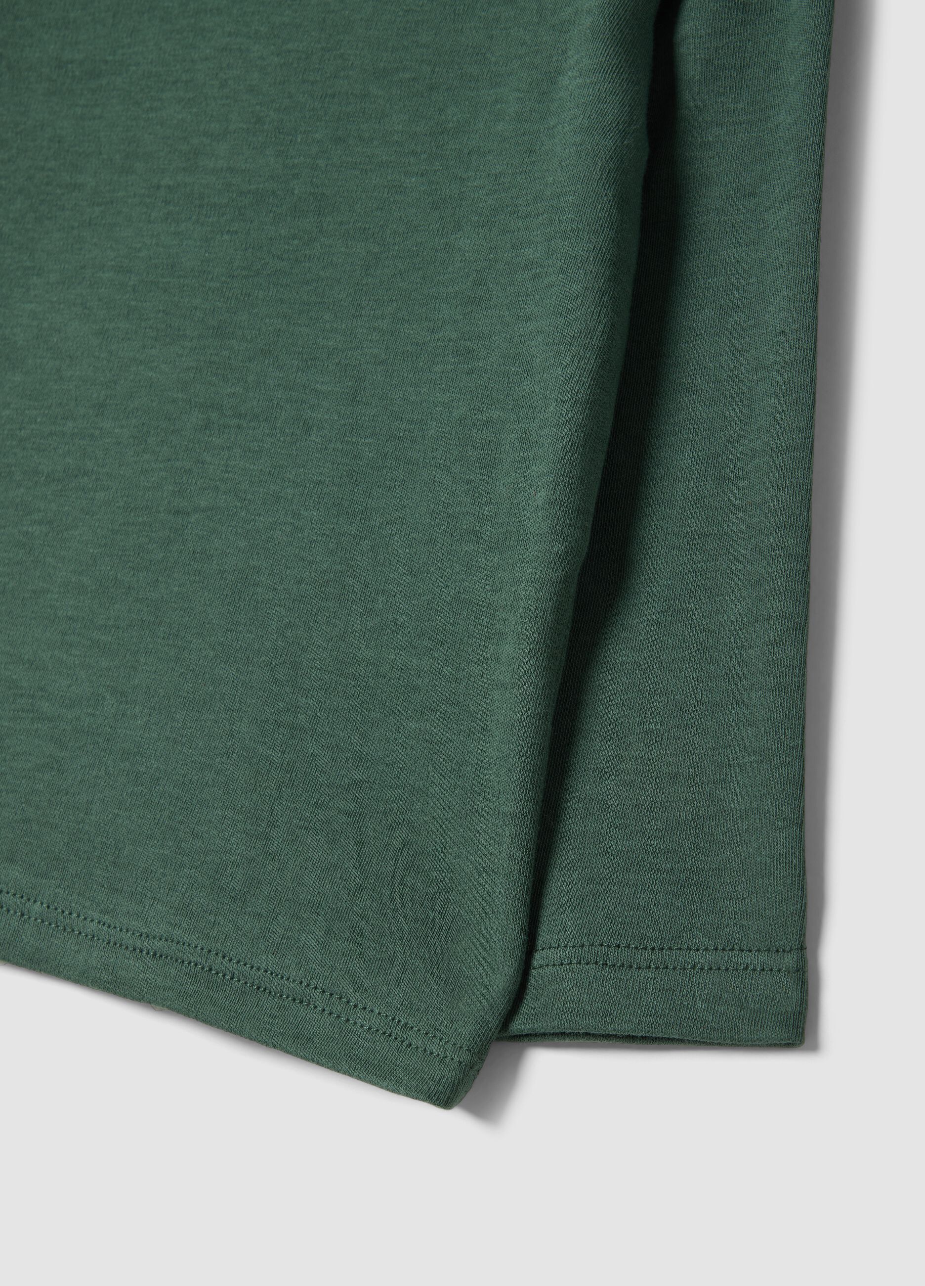 Maglietta verde in puro cotone organico con girocollo