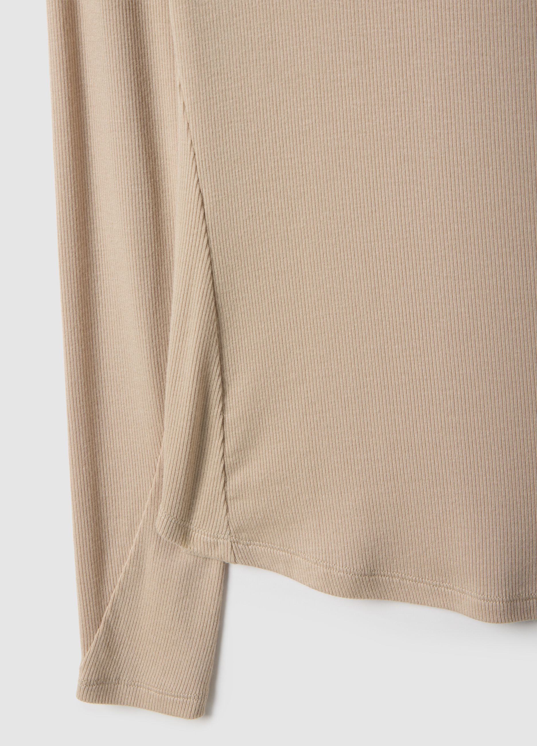 Beige Stretch Modal Regular Fit Top